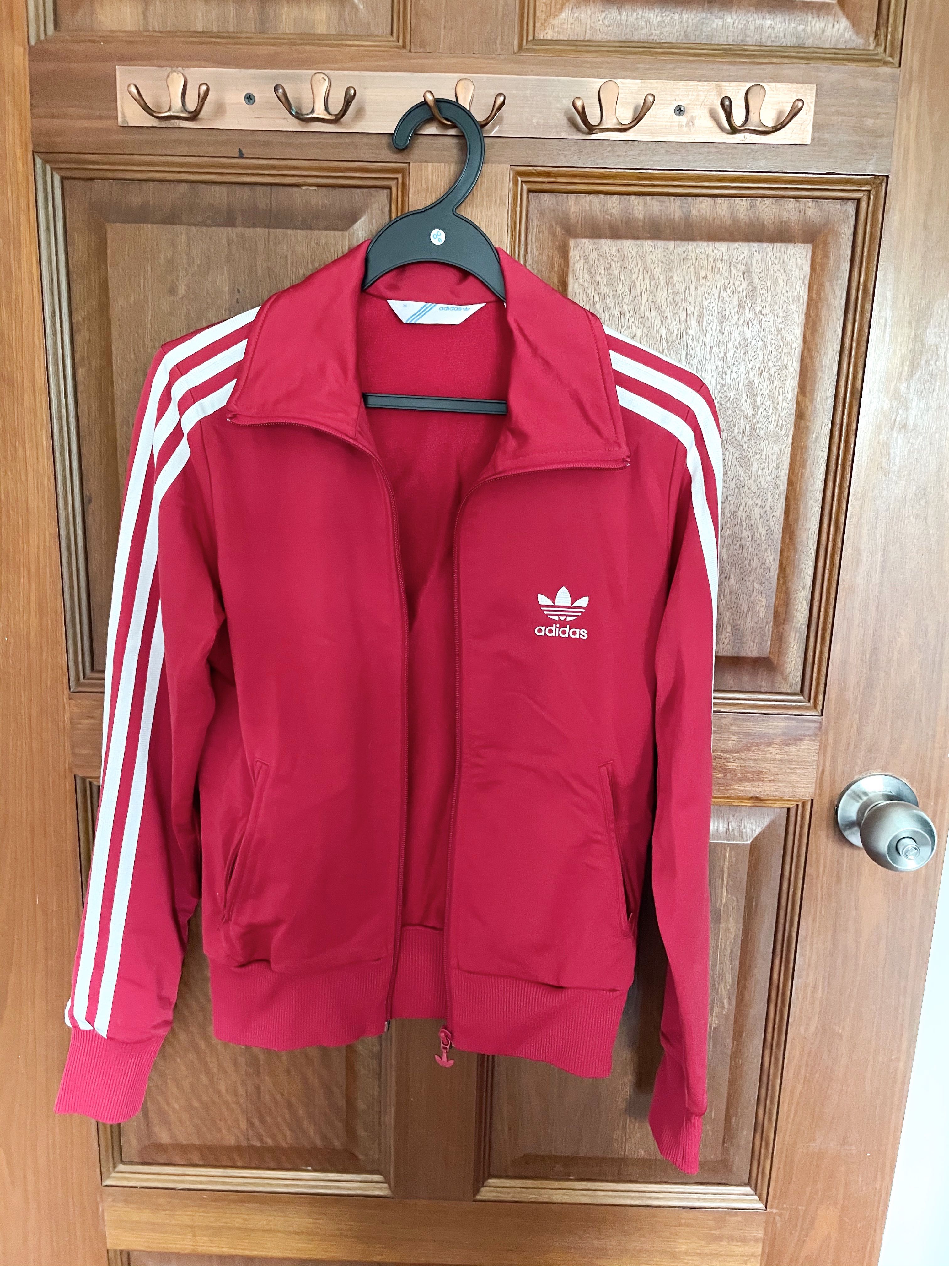 red adidas zip up jacket