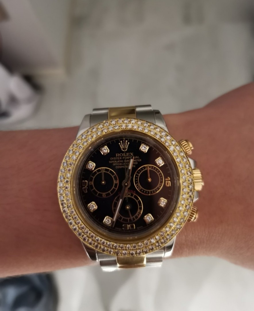 Rolex Daytona Diamond bezel yellow gold Luxury Watches on Carousell