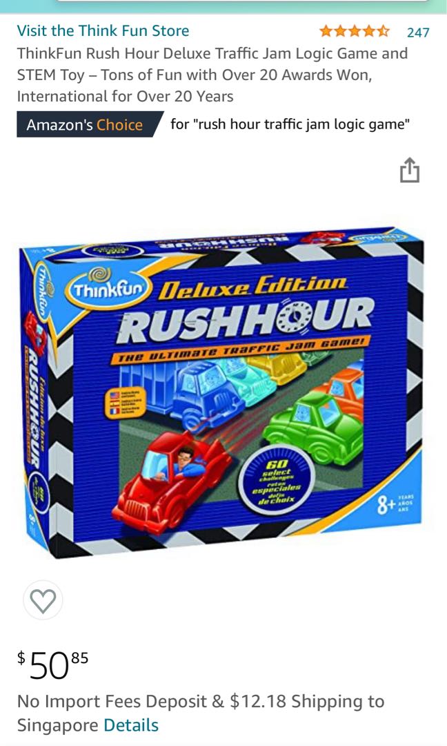 STEM toy - Think Fun Rush Hour Deluxe Set, Hobbies & Toys, Toys & Games ...