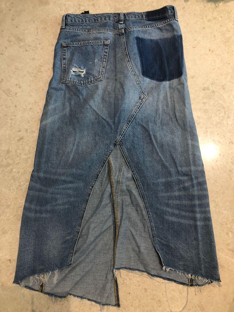ZARA denim long skirt, Women's Fashion, Bottoms, Skirts on Carousell