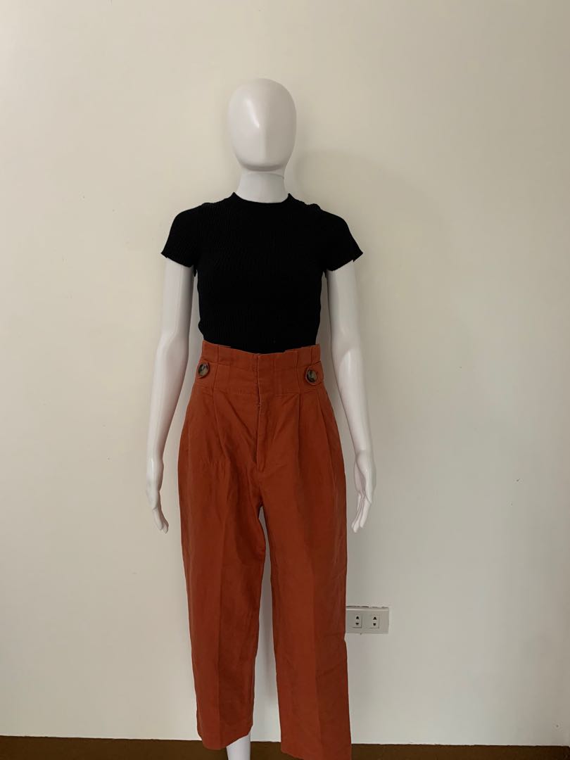Zara rust hot sale pants