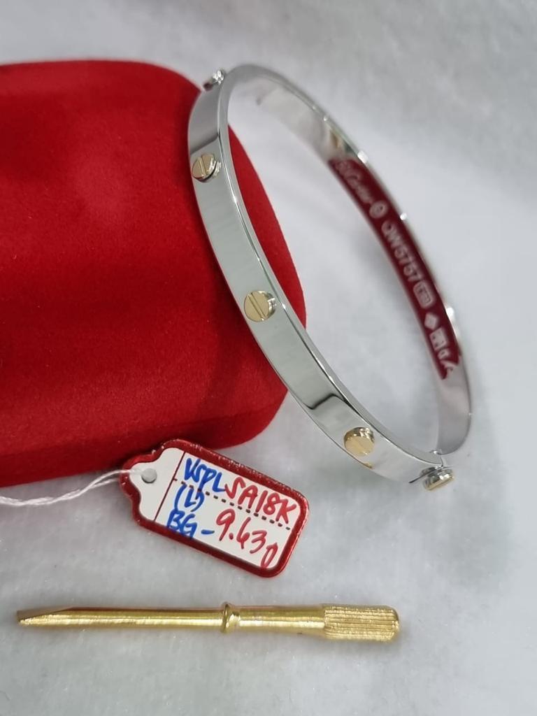 18K Saudi White Gold Cartier Bangle Screwtype