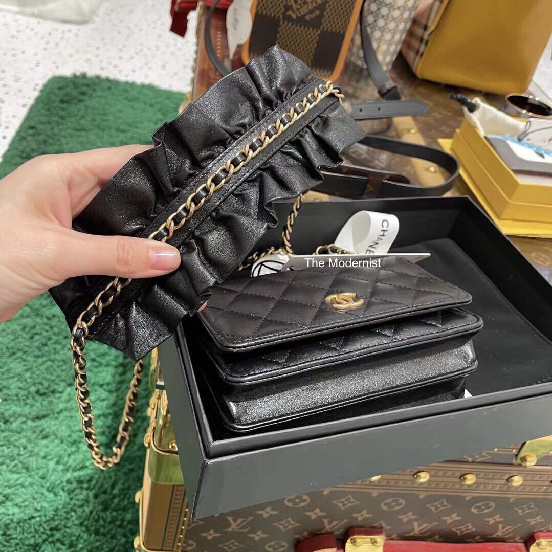 Chanel ruffle discount strap bag