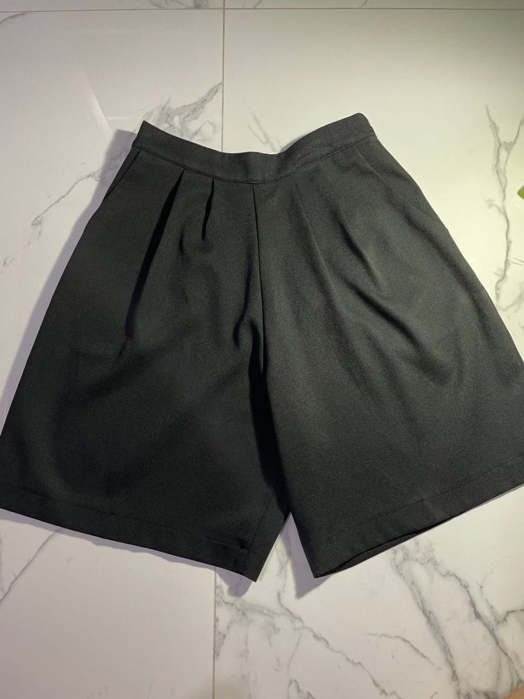 Black knee length culottes, Women's 