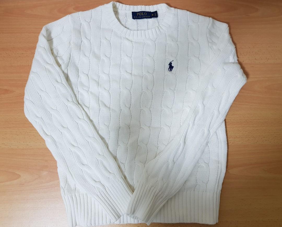 Ralph lauren white knitted jumper store