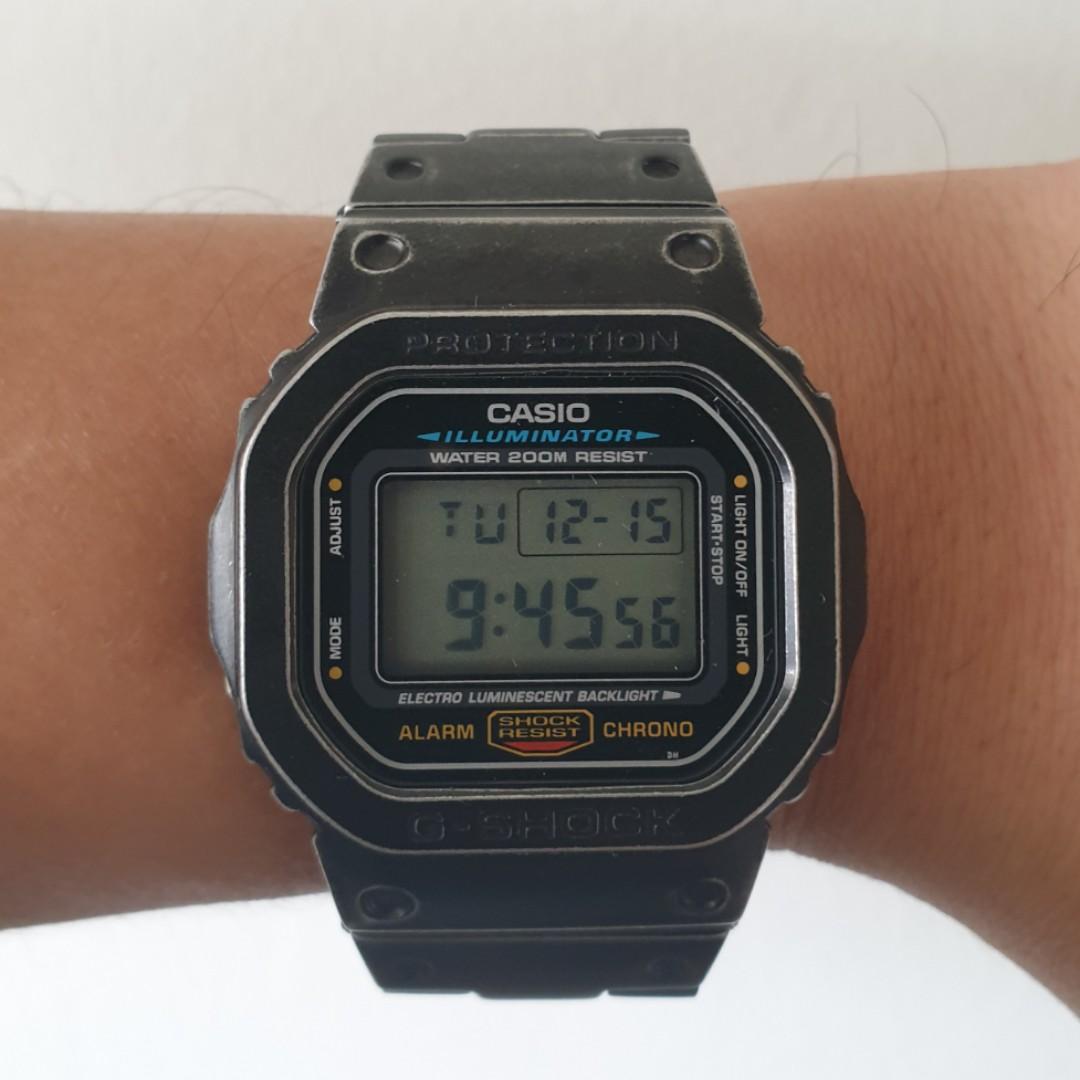 Casio G Shock DW5600 Full Metal Aged IP mod