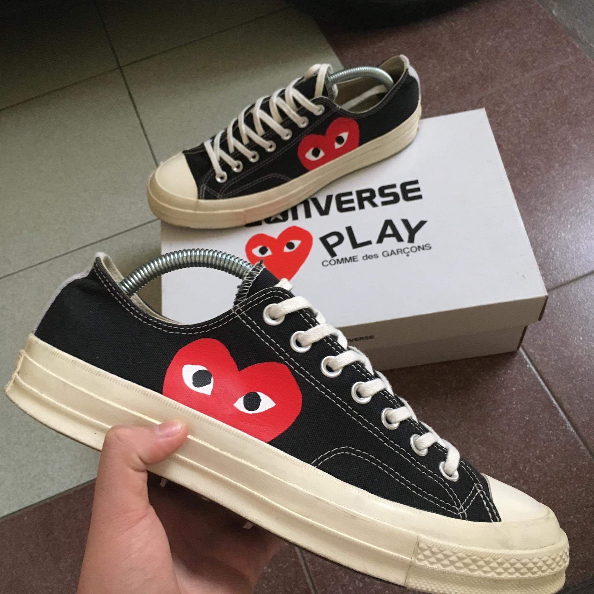 CDG Play x Converse Black Low, Men's Fashion, Footwear, Sneakers on  Carousell