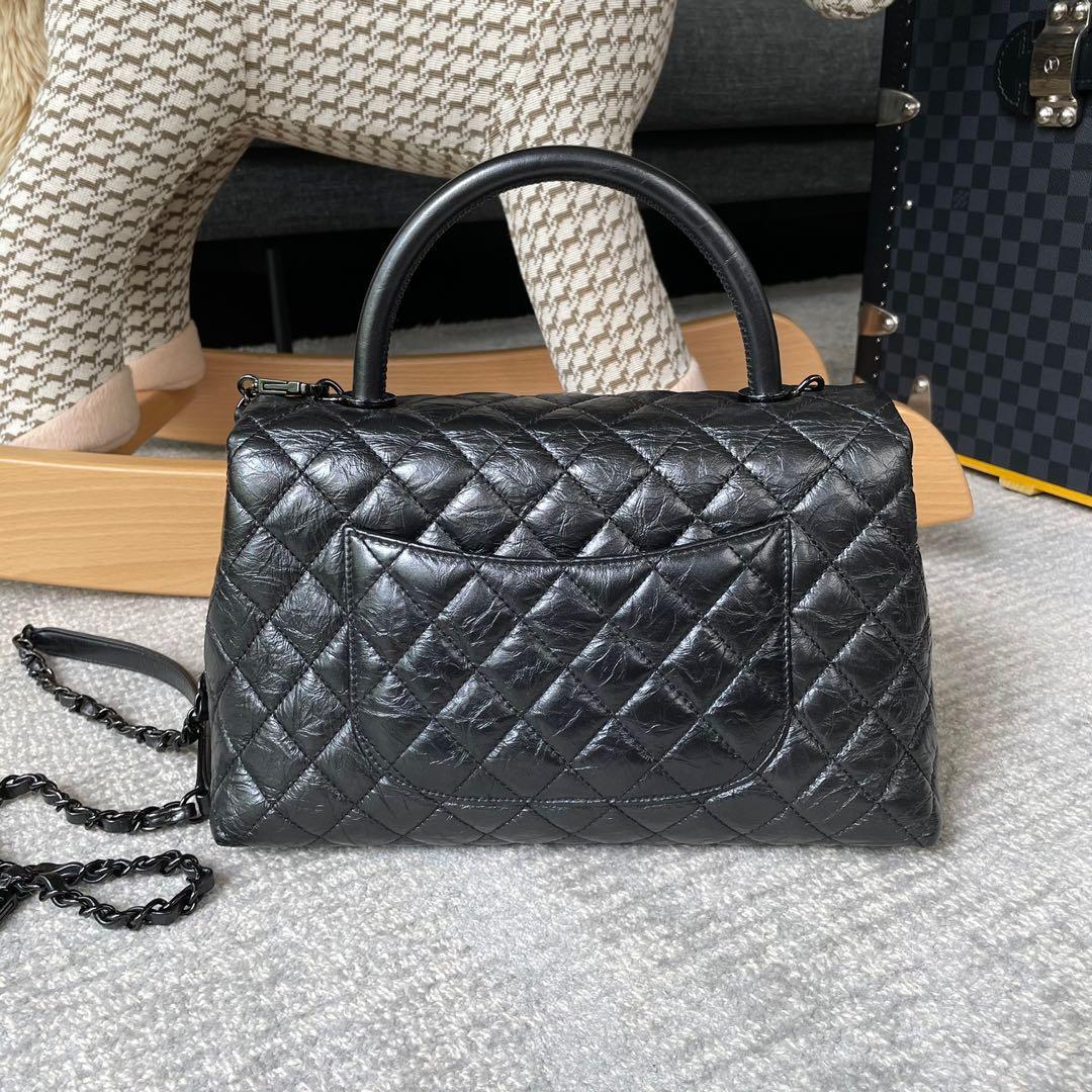 IN SEARCH OF Chanel Mini Coco Handle 20P Dark Beige Chevron Caviar with  light gold hardware