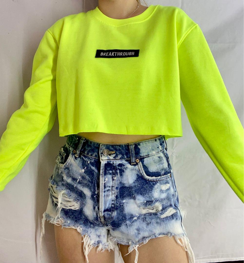 Crewneck crop deals top