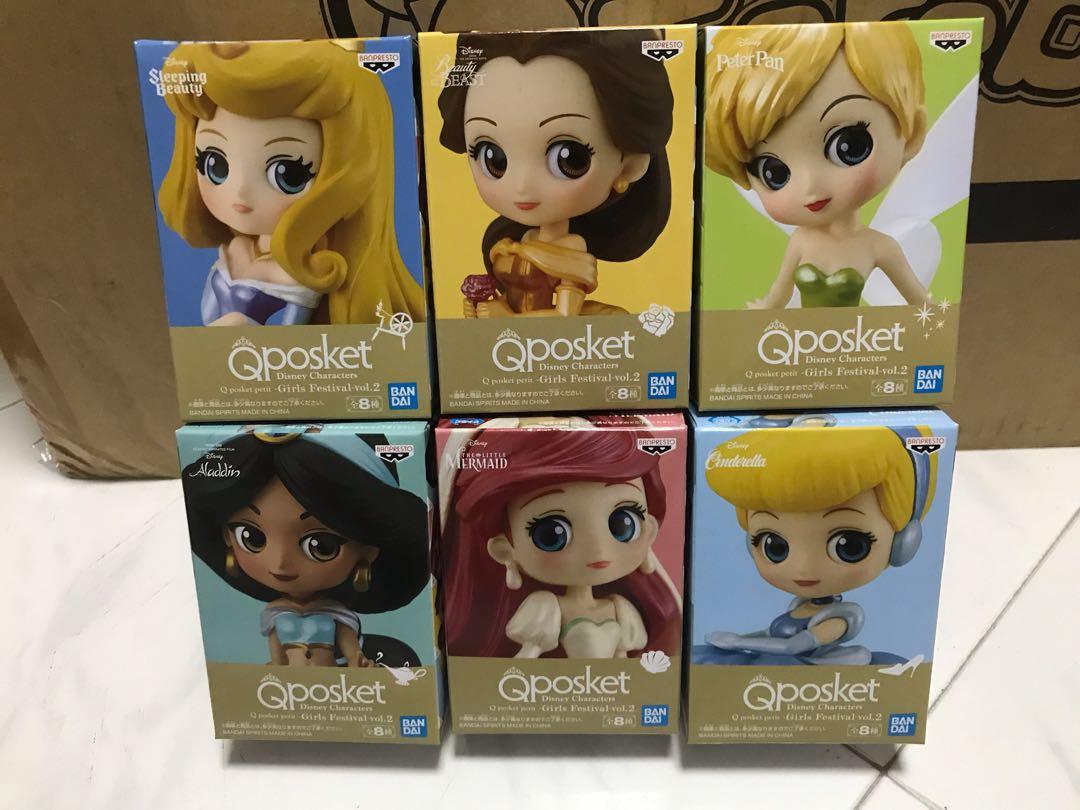 Disney Characters Q Posket Petit Girls Festival Vol 2 Jasmine Cinderella Ariel Belle Tinkerbell Aurora Hobbies Toys Toys Games On Carousell