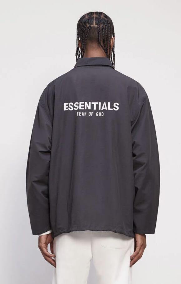 Essentials Black Coach Jacket (size:M), 男裝, 外套及戶外衣服
