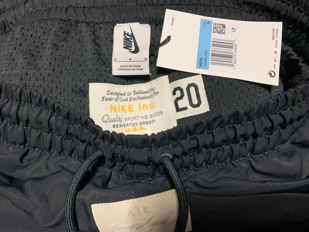 FEAR OF GOD X NIKE NYLON WARM UP PANTS OFF NOIR 2020