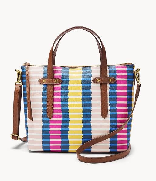 Fossil SHB2402387 Felicity satchel spring stripe Women s Fashion