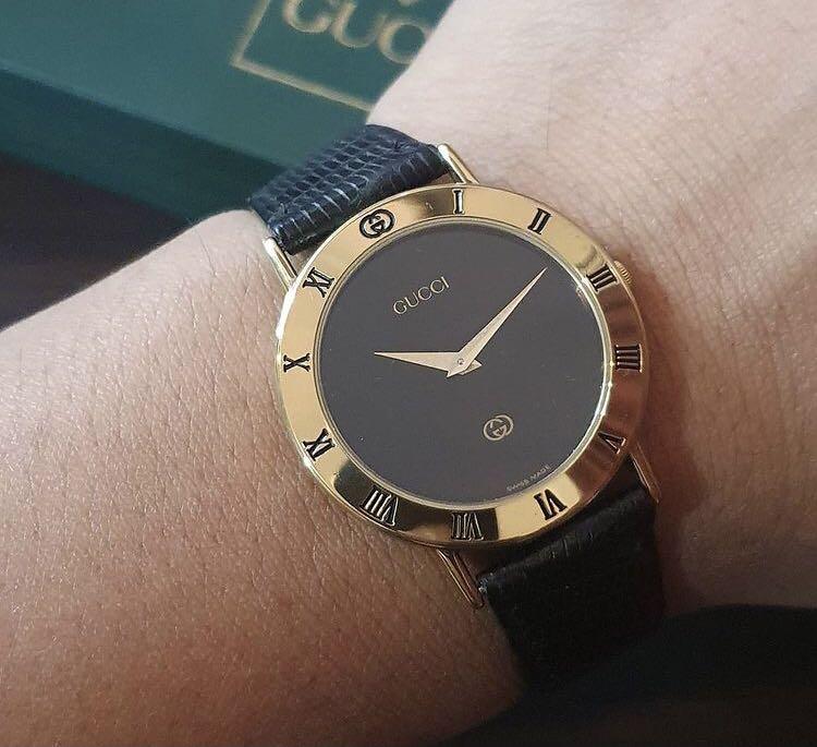 Gucci leather strap, Barang Mewah, Jam 