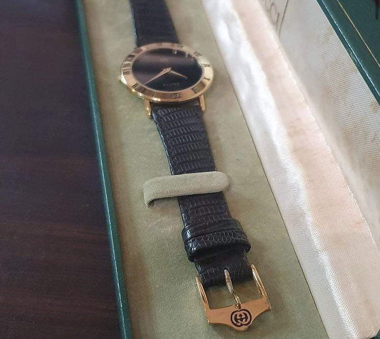 Gucci leather strap, Barang Mewah, Jam 