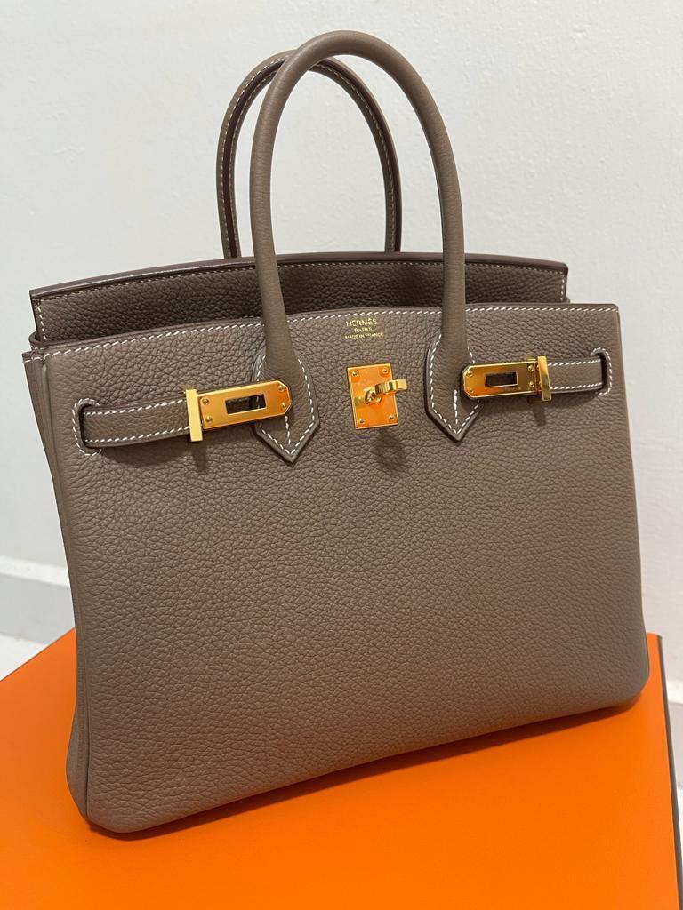 🆕 AUTHENTIC HERMES BIRKIN 25 ETOUPE TOGO IN GOLD HARDWARE, Luxury, Bags &  Wallets on Carousell