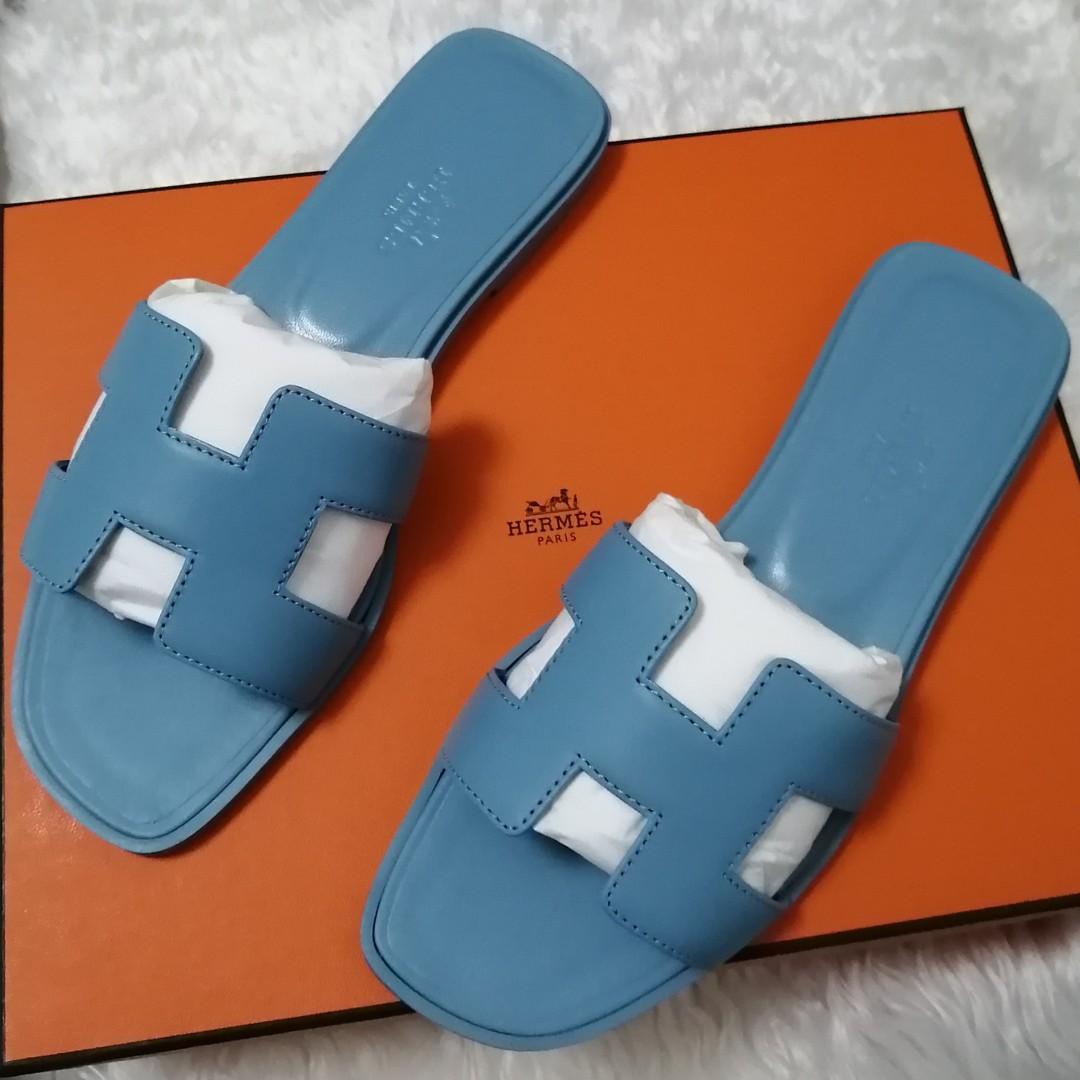 Hermes Oran in Bleu Glacier, Luxury, Sneakers & Footwear on Carousell