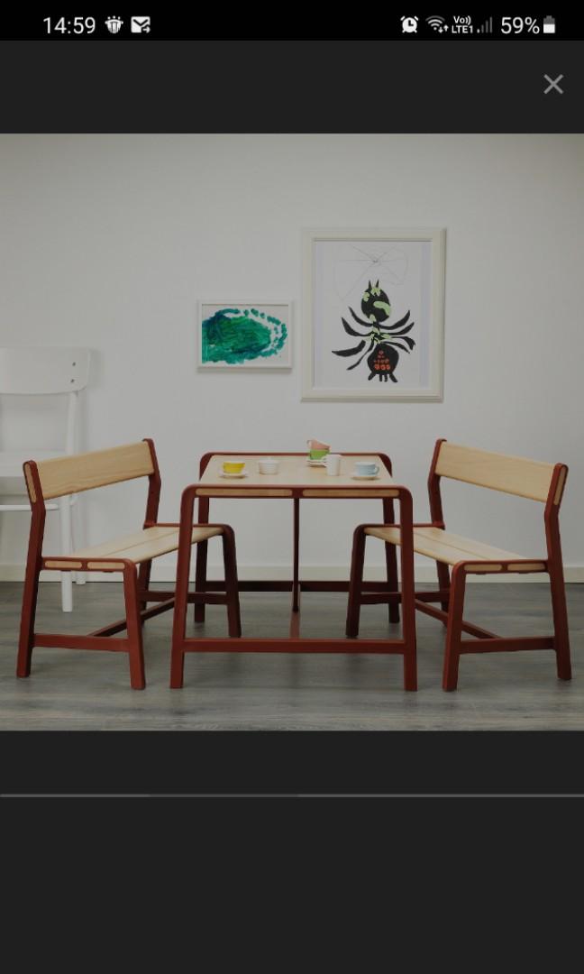 Ikea Ypperlig Children Table and Bench, Babies & Kids, Baby Nursery