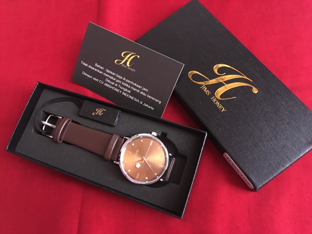 Jam Tangan Jims Honey Original Warna Coklat, Fesyen Wanita, Jam Tangan
