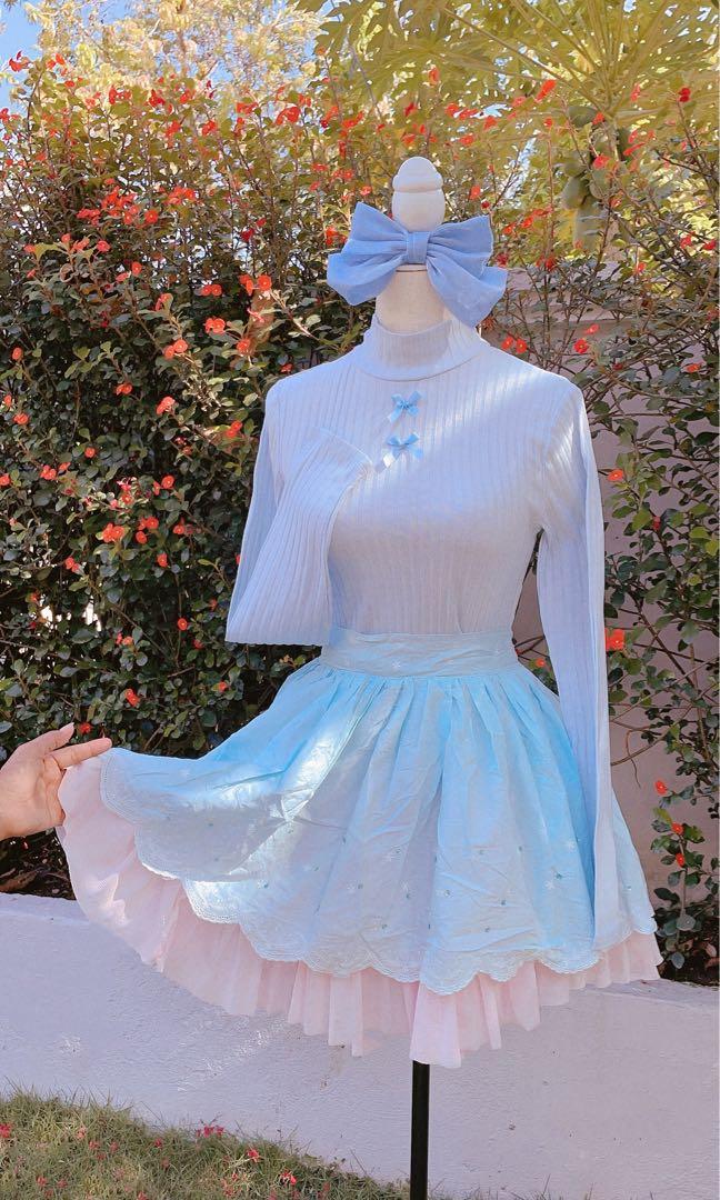 Pastel pink sales and blue dress