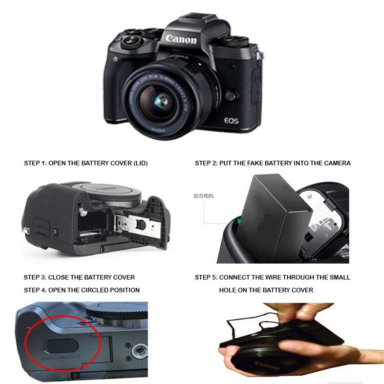 LPE12 FAKE DUMMY BATTERY WITH USB ADAPTER FOR CANON (EOS M SIRIES
