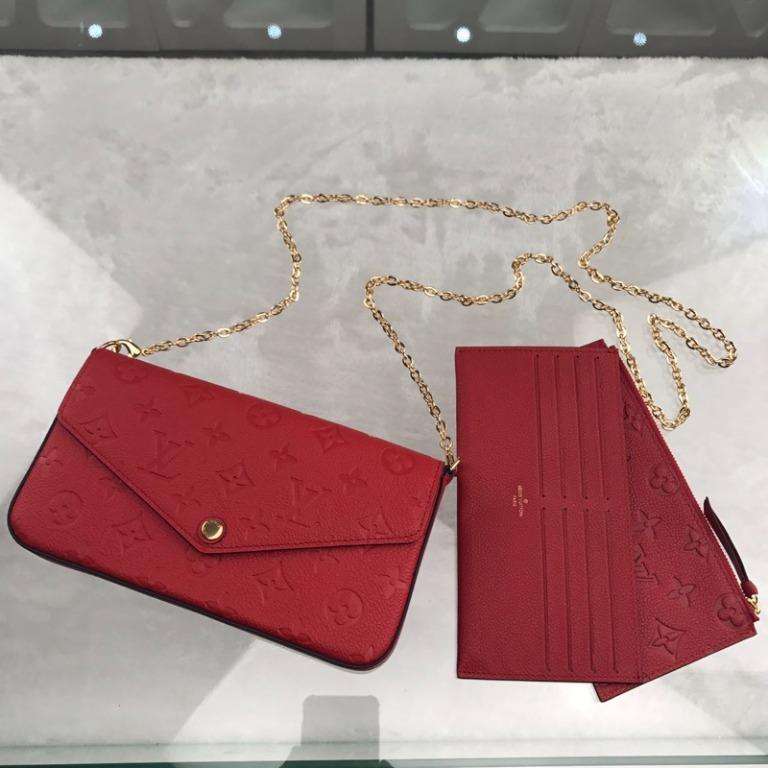 Louis Vuitton Empreinte Pochette Felicie Chain Wallet Scarlet