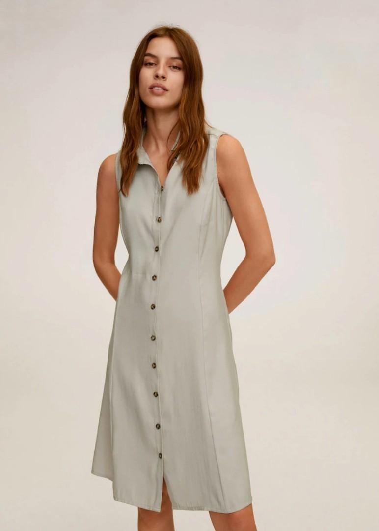 Mango Button Shirt Dress