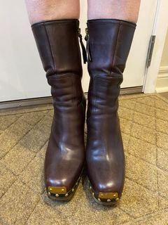 MIU MIU brown leather boots