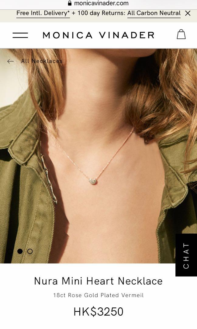 Monica Vinader Nura Mini Heart Necklace 18K