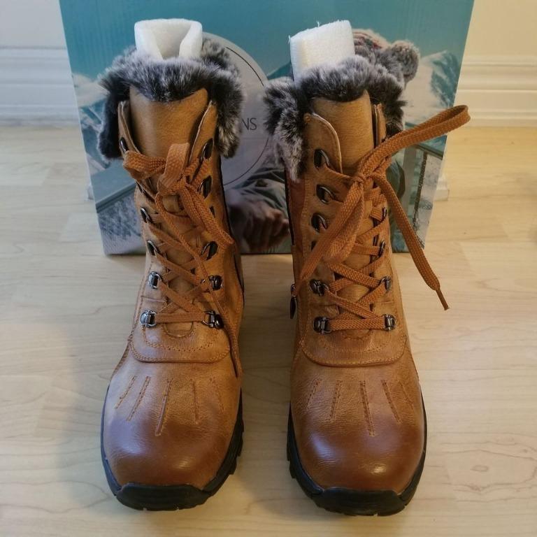 NEW Ortho Solutions Ladies Lace up Ankle Fur Boots Women s