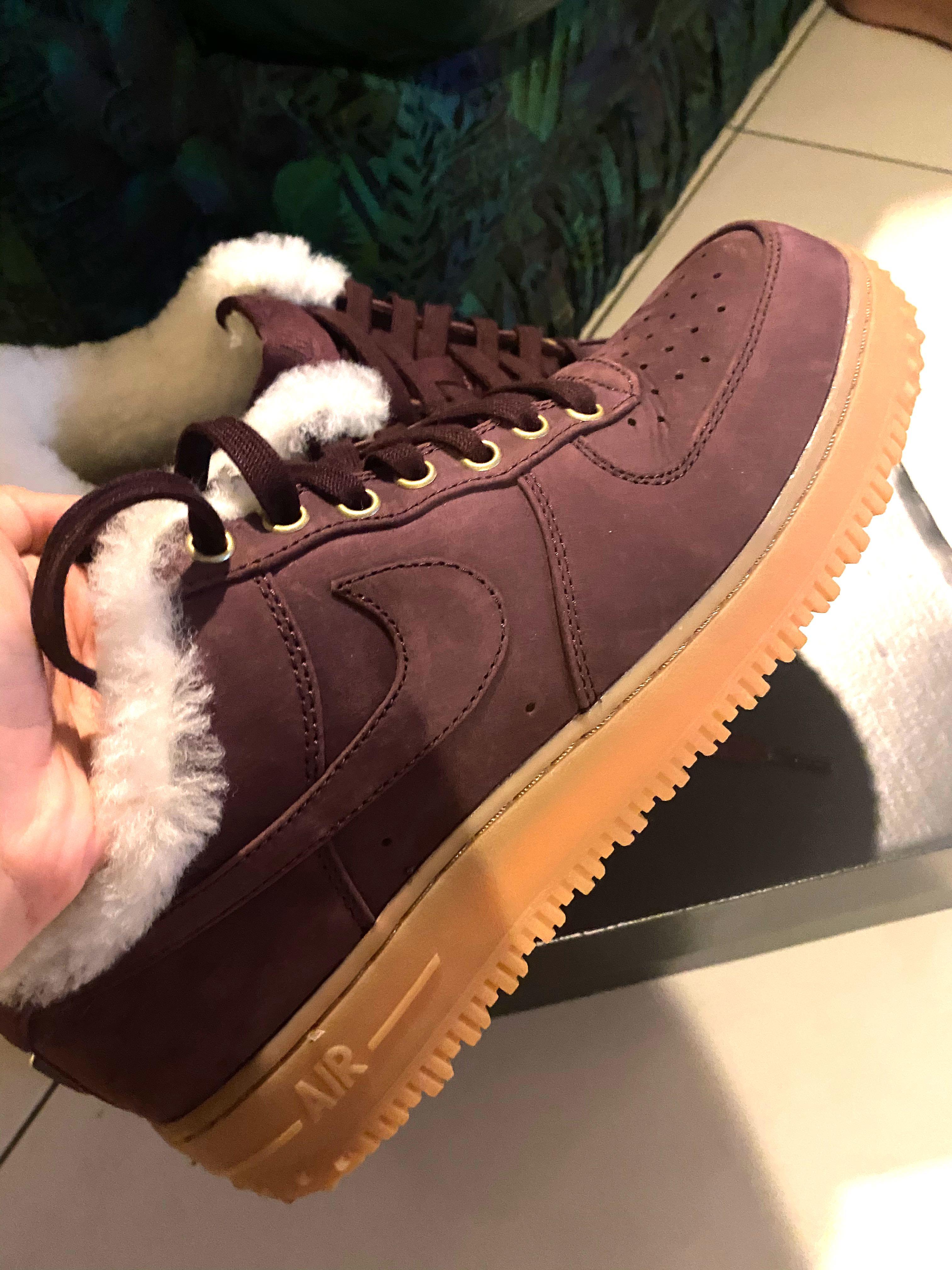 Nike air force 1 premium winter burgundy on sale