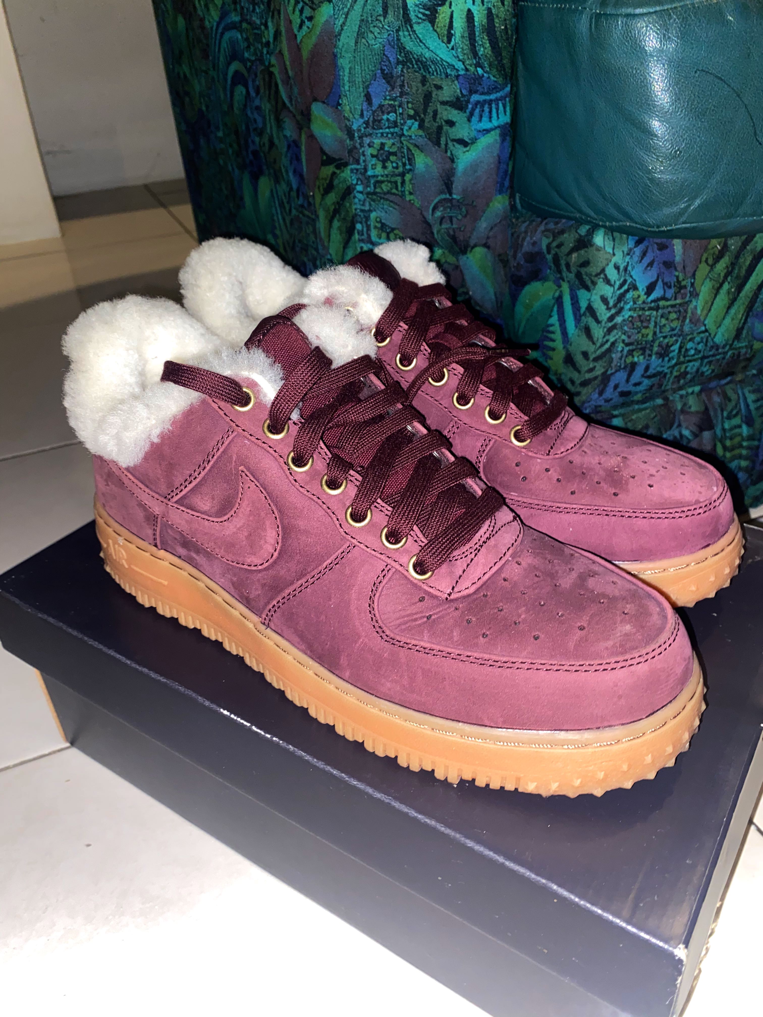 Nike air force 1 premium winter burgundy deals