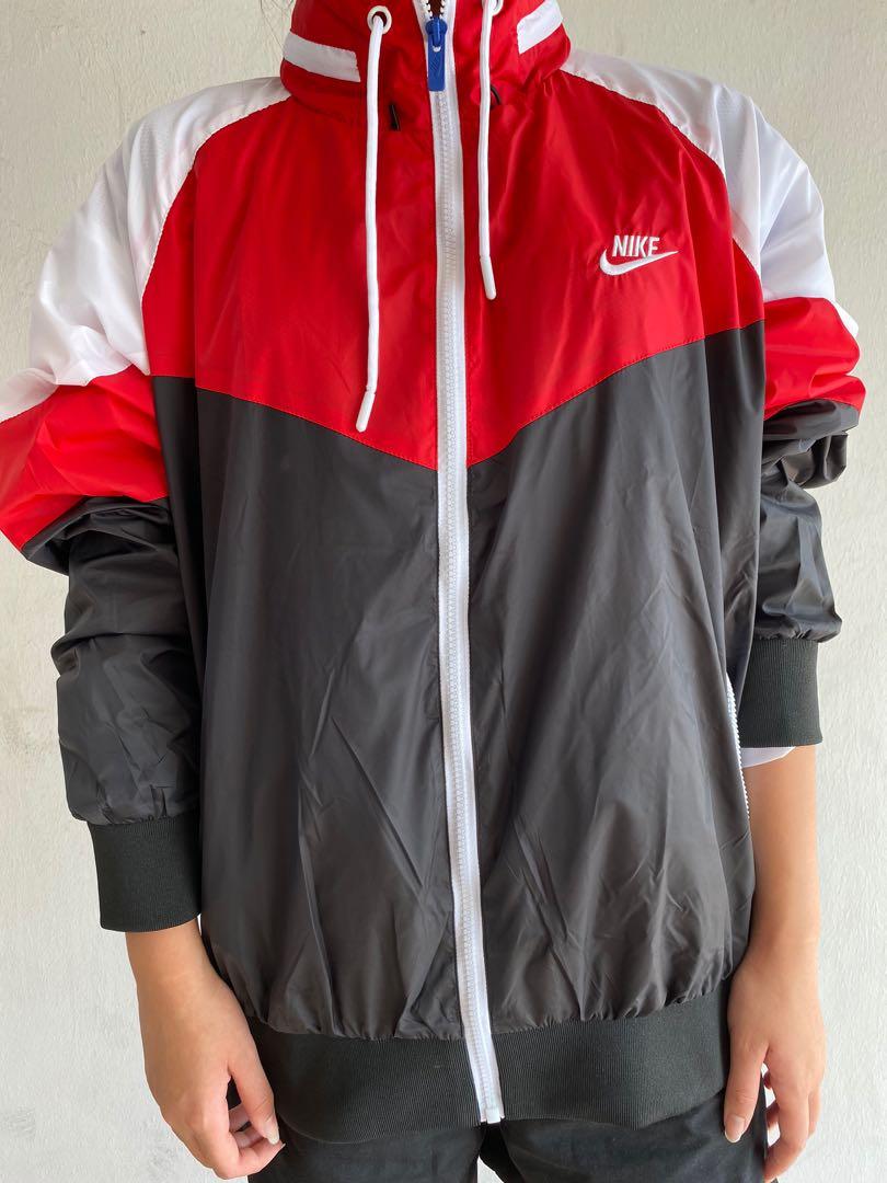All red discount nike windbreaker