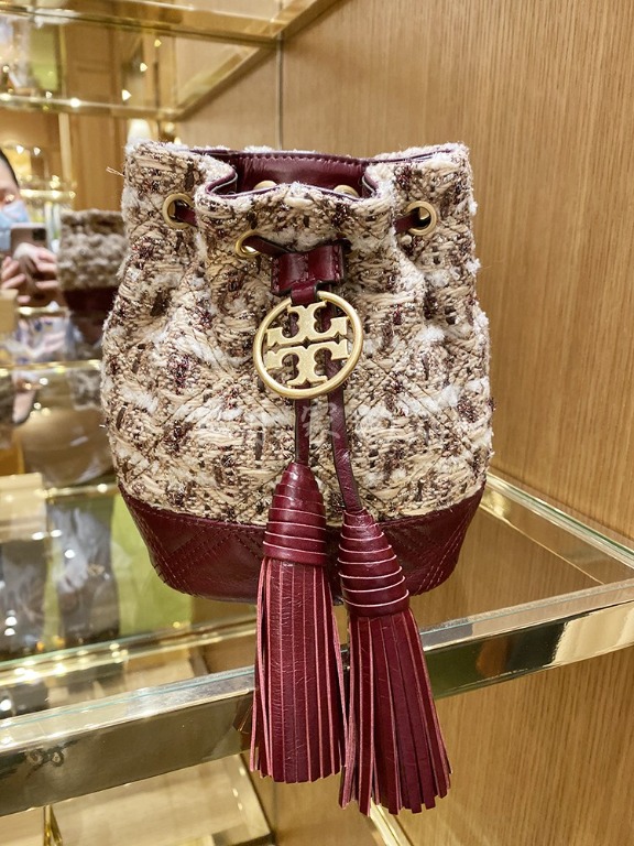 Tory Burch Fleming Soft Tweed Mini Bucket Bag