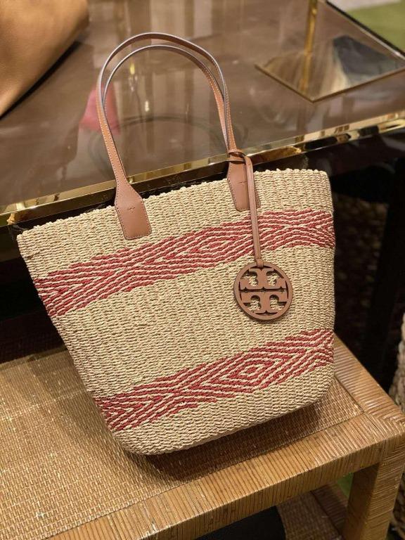 NWT TORY BURCH MILLER STRAW STRIPE TOTE 74260 Luxury Bags