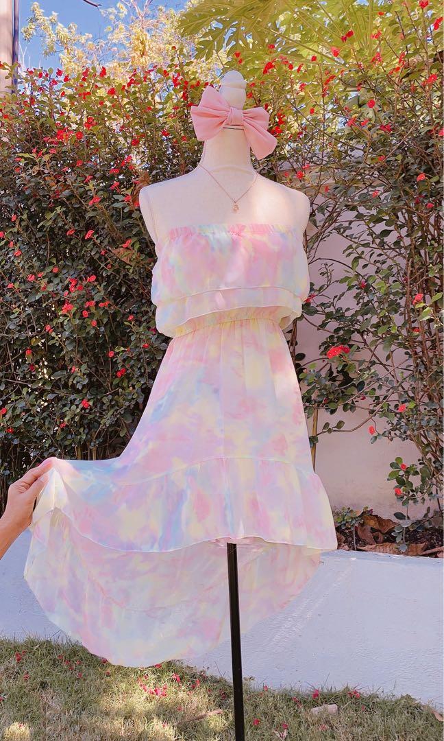Pastel ruffle outlet dress