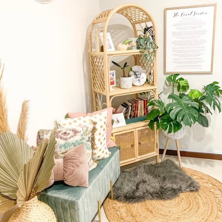 rattan bookshelf furniture home living furniture shelves cabinets racks on carousell