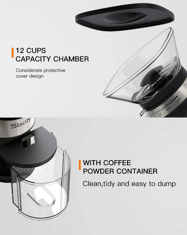 Sboly Conical Burr Coffee Grinder, Electric Coffee Grinder with 35 Grind  Settings for 2-12 Cups, Adjustable Burr Mill Coffee Bean Grinder for  Espresso, Drip Coffee, Pour Over, & French Press Coffee