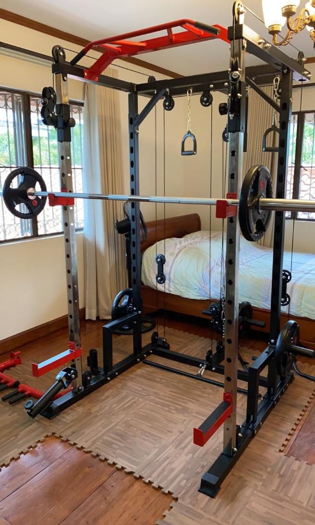 Squat Rack with Cables, Sports Equipment, Exercise & Fitness, Cardio
