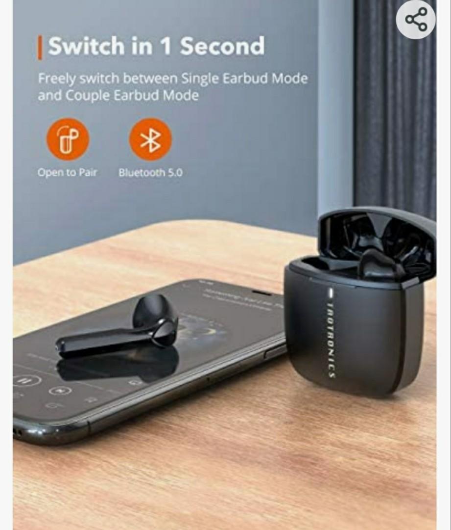 TaoTronics SoundLiberty 92 Bluetooth 5.0 Earbuds With Charging Case Hi Fi Stereo TWS True Wireless Earbuds With Mic Smart Touch Control IPX8 30H PlayTime Wireless Earphones.P4 12 Audio Earphones on Ca...