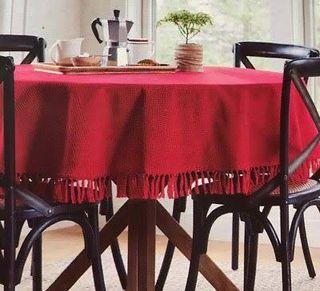Threshold Textured Striped Red Table Cloth - Seats 6-4 (70" dia.)