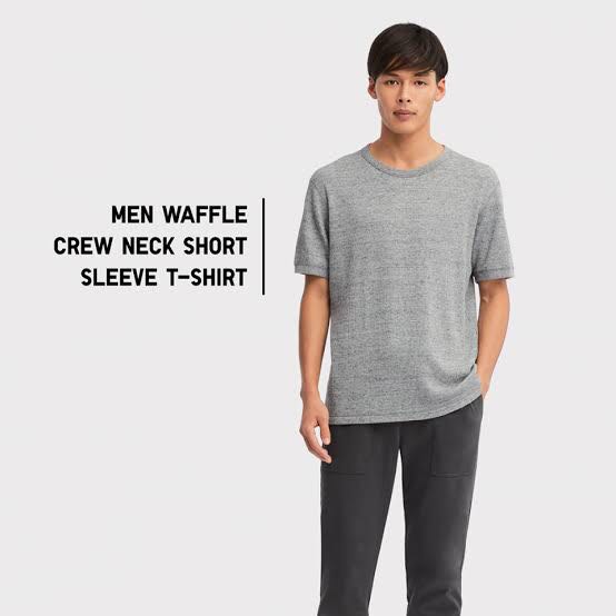 UNIQLO Men Waffle Crewneck Shirt, Men's 