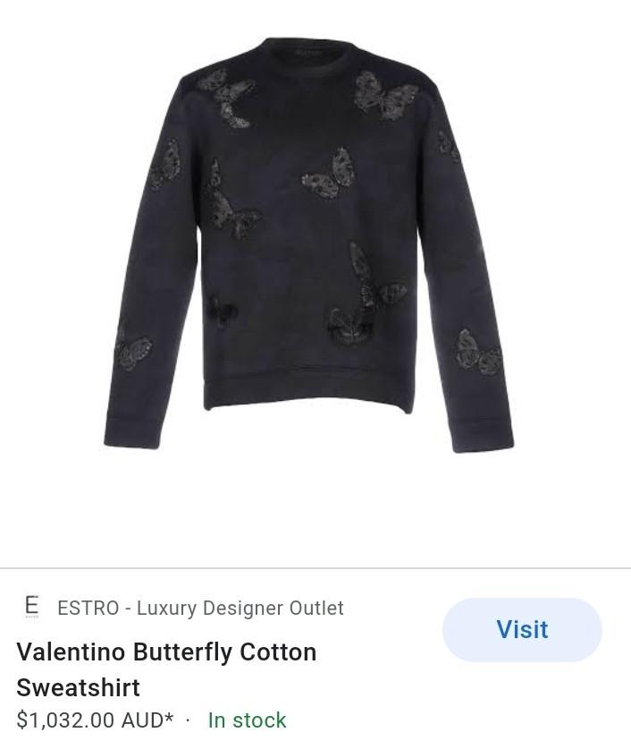 VALENTINO BUTTERFLY EMBROIDERY SWEATSHIRT