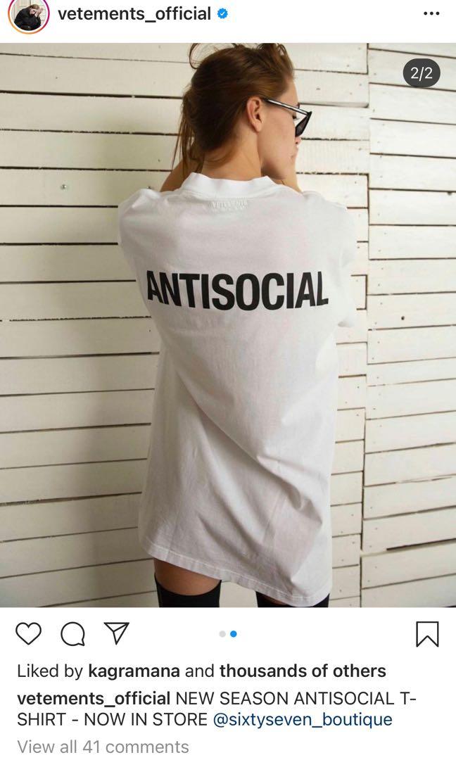 Vetements anti social tee oversized 