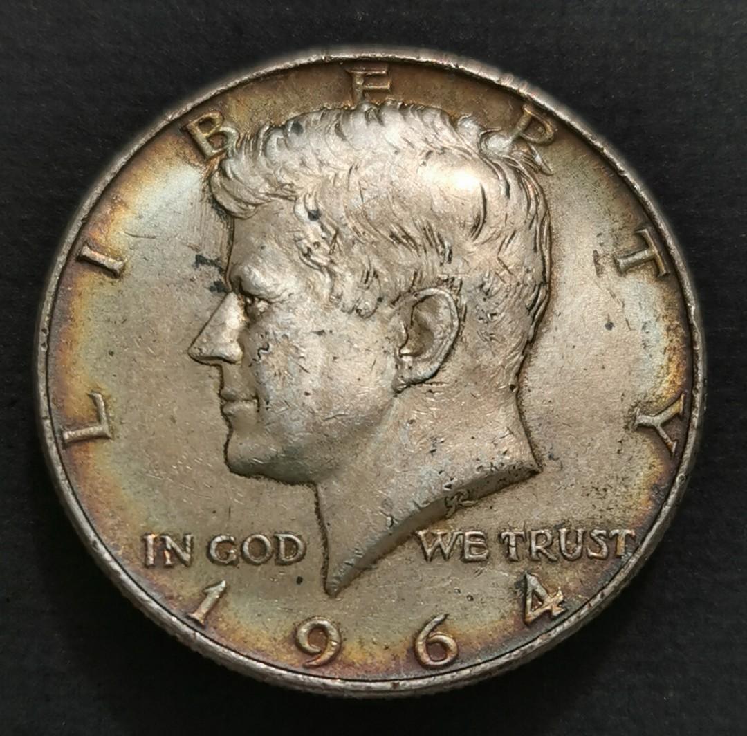 包漿銀幣]1964年美國50美仙硬幣一枚, 興趣及遊戲, 收藏品及紀念品, 錢幣- Carousell