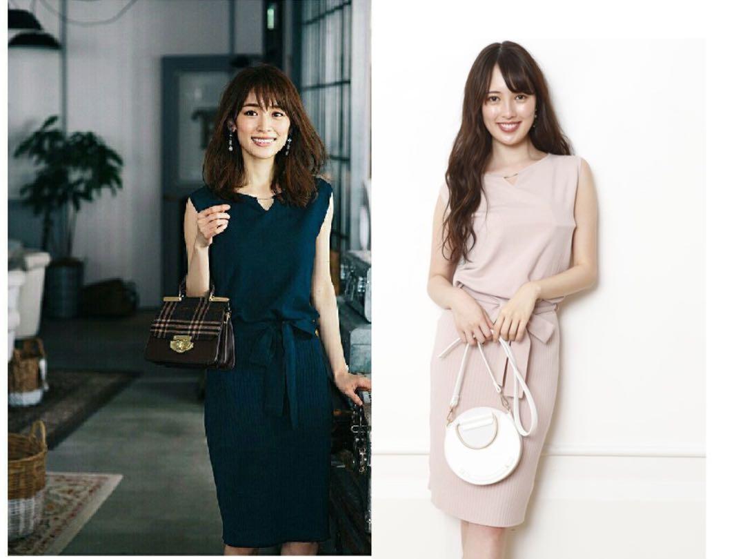 減價 泉里香同款美人百花連載金屬扣針織連身裙日本貴牌 女裝 連身裙 套裝 晚裝 Carousell