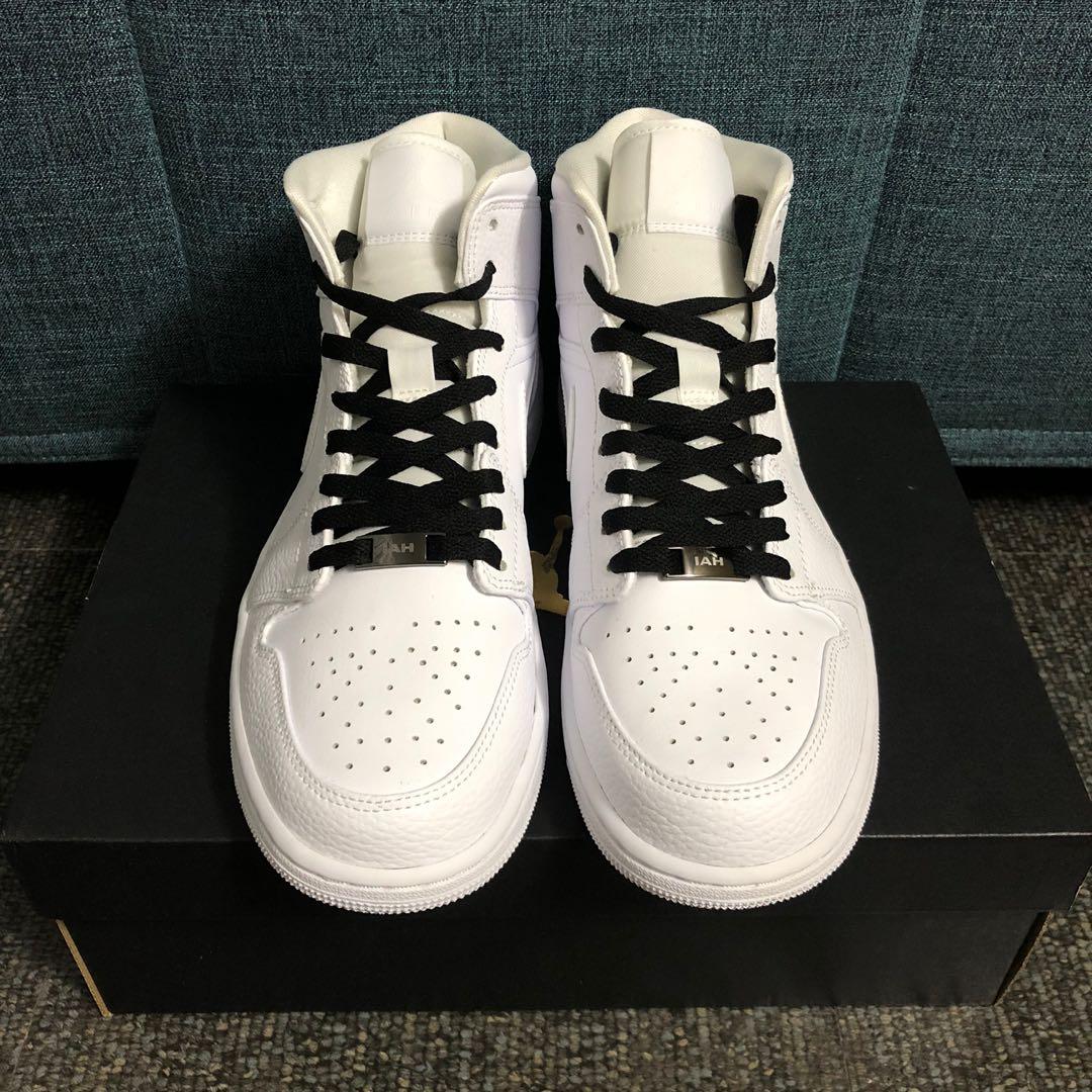White jordans with black laces Clearance