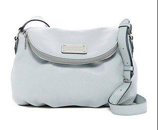 Authentic Marc Jacobs 🇺🇸 Genuine Leather Natasha Icy Ice Blue Shoulder Sling Crossbody Bag in Shade Icy