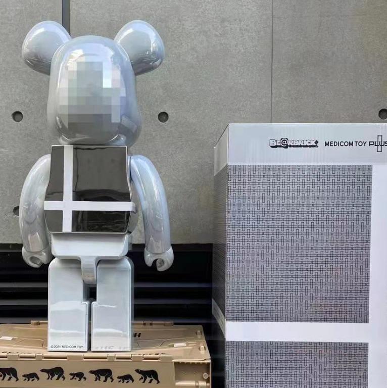 Be@rbrick Bearbrick Medicom Toy Plus 1000% White Chrome Ver 