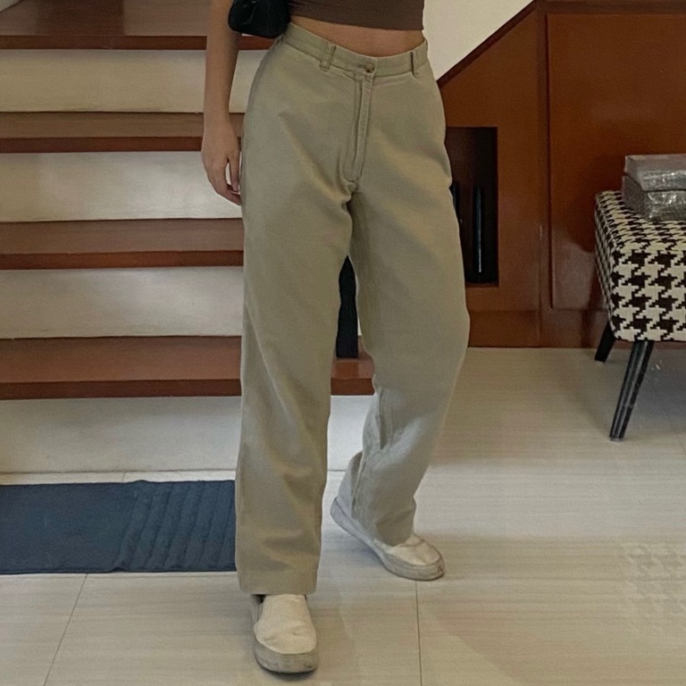 Beige pants baggy clearance